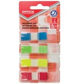 Office Products OFFICE products index, 12 x 43  mm, geassorteerde kleuren, blister van 4 x 35 tabs