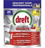 Dreft Dreft Pro Platinum Plus vaatwastabletten, Lemon, pak van 71 capsules