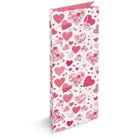 Merkloos Geschenkzak Listen To Your Heart, voor fles, 9 x 36 x 13 cm