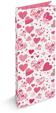 Merkloos Geschenkzak Listen To Your Heart, voor fles, 9 x 36 x 13 cm