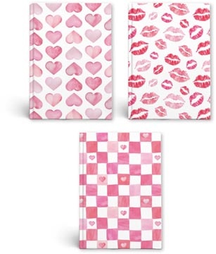 Merkloos Notitieboek Love, A5, 80 vel, gelijnd — levering per 12