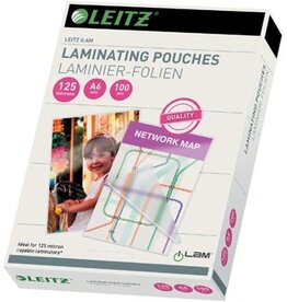 Leitz Leitz Ilam lamineerhoes ft A6, 250 micron (2 x 125 micron), pak van 100 stuks