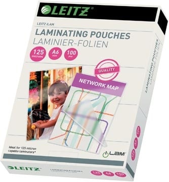 Leitz Leitz Ilam lamineerhoes ft A6, 250 micron (2 x 125 micron), pak van 100 stuks