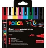 Posca Uni Posca paintmarker PC-5BR, 1 - 4 mm, penseel punt, blister van 8 stuks