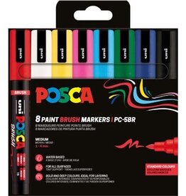 Posca Uni Posca paintmarker PC-5BR, 1 - 4 mm, penseel punt, blister van 8 stuks