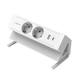 Fellowes contactdoos Power Desk 2, 2 stopcontacten + 1 x USB-A + 1 x USB-C, wit, voor Nederland