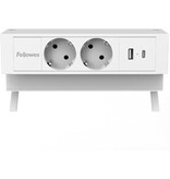 Fellowes contactdoos Power Desk 2, 2 stopcontacten + 1 x USB-A + 1 x USB-C, wit, voor Nederland