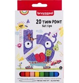 Bruynzeel Kids Bruynzeel Kids viltstiften Twin Point, set van 20 stuks in geassorteerde kleuren