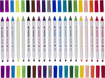 Bruynzeel Kids Bruynzeel Kids viltstiften Twin Point, set van 20 stuks in geassorteerde kleuren