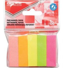 Office Products OFFICE products index, 15 x 50 mm, ophangzakje van 5 x 100 tabs, geassorteerde kleuren