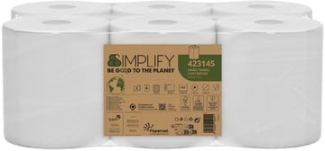 Papernet Papernet papieren handdoeken Simplify Centerfeed, 2-laags, 90 m, 450 vel, pak van 6 rollen