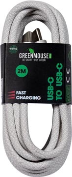 Greenmouse Greenmouse kabel, USB-C naar USB-C, 2 m, woven