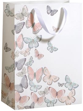 Merkloos Geschenkzak Tender Butterflies, L, 33,5 x 26 x 13,5 cm