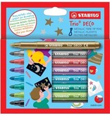 Stabilo STABILO Trio DECO viltstift, blister van 8 stuks in metaalkleuren