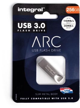 Integral Integral ARC USB stick 3.0, 256 GB, zilver