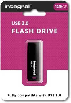 Integral Integral Black USB stick 3.0, 128 GB, zwart