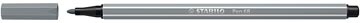 Stabilo STABILO Pen 68 viltstift, grijs — levering per 10