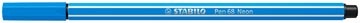 Stabilo STABILO Pen 68 viltstift, neon blauw — levering per 10