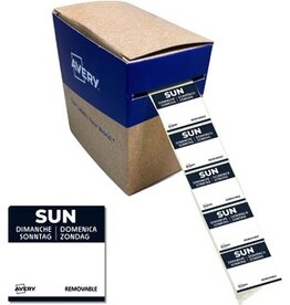 Avery Avery etiketten voedselcodering, HACCP, zondag, ft 25 x 25 mm, dispenser van 1000 stuks