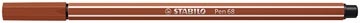Stabilo STABILO Pen 68 viltstift, rood-bruin — levering per 10