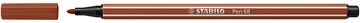 Stabilo STABILO Pen 68 viltstift, rood-bruin — levering per 10