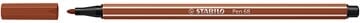Stabilo STABILO Pen 68 viltstift, rood-bruin