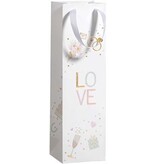 Merkloos Geschenkzak Love, voor fles, 11 x 38 x 11 cm