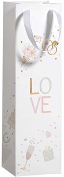Merkloos Geschenkzak Love, voor fles, 11 x 38 x 11 cm