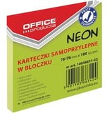 Office Products OFFICE products memoblok Neon, 76 x 76 mm, 100 vel, neongroen