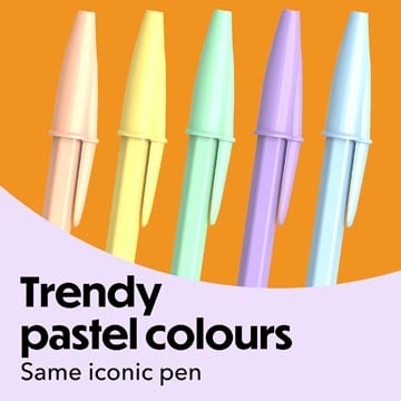 Bic Bic balpen Cristal Medium pastel, doos van 20 stuks, assorti