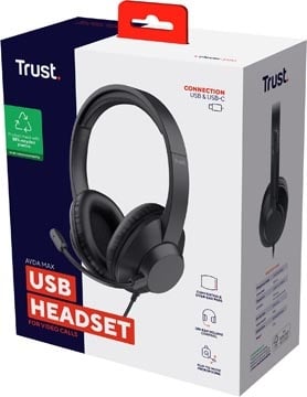 Trust Trust Ayda Max Headset, over ear, USB aansluiting