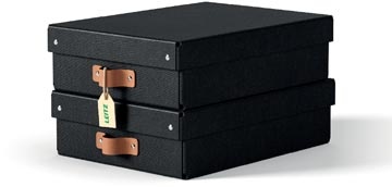 Leitz Leitz Puro opbergdoos, medium laag, ft A4, 8 liter, zwart, pak van 2 stuks
