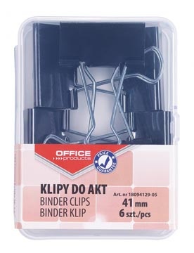 Office Products OFFICE products foldbackclip, zwart, 41 mm, plastic doos van 6 stuks