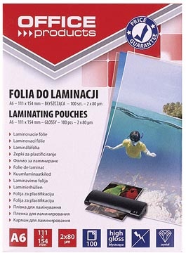 Office Products OFFICE products lamineerhoes A6, 160 micron (2 x 80 micron), pak van 100 stuks