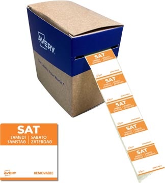 Avery Avery etiketten voedselcodering, HACCP, zaterdag, ft 25 x 25 mm, dispenser van 1000 stuks