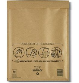 Mail Lite luchtkussenenveloppen, goud, H/5, 270 x 360 mm, doos van 100 stuks