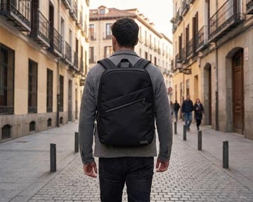 DONAU Donau Travel rugzak Madrid, 14 l, 15,6 inch, zwart