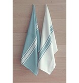 Merkloos Handdoek Payton, ft 50 x 70 cm, gestreept, minéral, pak van 6 stuks