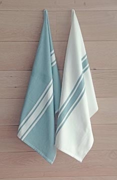 Merkloos Handdoek Payton, ft 50 x 70 cm, gestreept, minéral, pak van 6 stuks