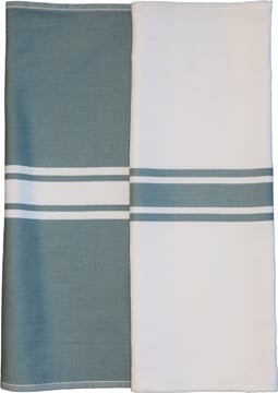 Merkloos Handdoek Payton, ft 50 x 70 cm, gestreept, minéral, pak van 6 stuks