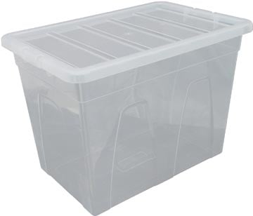 Whitefurze Whitefurze Spacemaster opbergdoos 64 liter, pak van 3 stuks, transparant