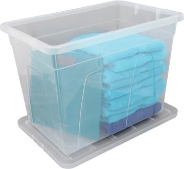 Whitefurze Whitefurze Spacemaster opbergdoos 64 liter, pak van 3 stuks, transparant