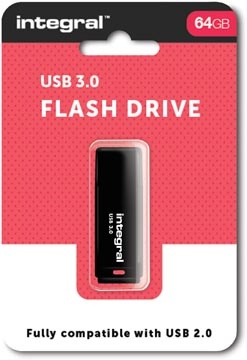 Integral Integral Black USB stick 3.0, 64 GB, zwart