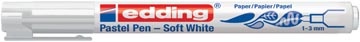 Edding Edding Soft Pastel pen, wit — levering per 10