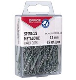 Office Products OFFICE products papierklemmen, 32 mm, metaal, plastic ophangdoosje van 75 stuks