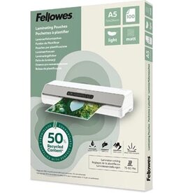 Fellowes lamineerhoes 50 % gerecycleerd, mat, ft A5, pak van 100 stuks