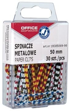 Office Products OFFICE products papierklemmen Zebra, 50 mm, gestreepte geassorteerde kleuren, blister van 30 stuks
