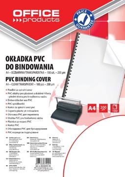 Office Products OFFICE products omslagen, A4, PVC, 200 micron, pak van 100 stuks, transparant