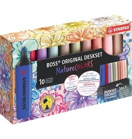 Stabilo STABILO BOSS ORIGINAL NatureCOLORS Wildflower markeerstift, deskset van 10 stuks, assorti