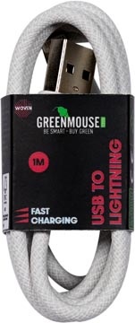 Greenmouse Greenmouse Lightning kabel, USB-A naar 8-pin, 1 m, woven